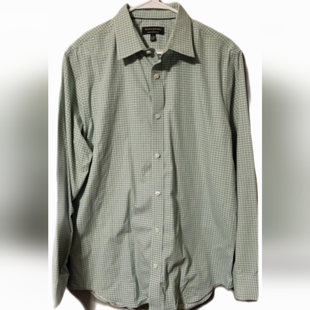 Banana Republic Shirt Mens Large Check Button Down Preppy Modern